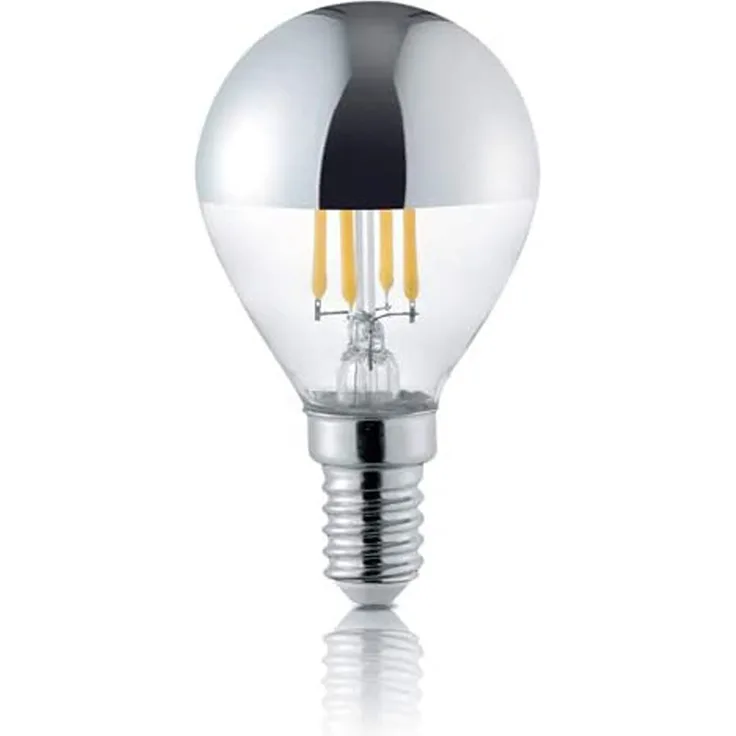 E14 Filament LED Chrom, 4 Watt, 420 Lumen, warmweiß, Ø4,5cm, nicht dimmbar