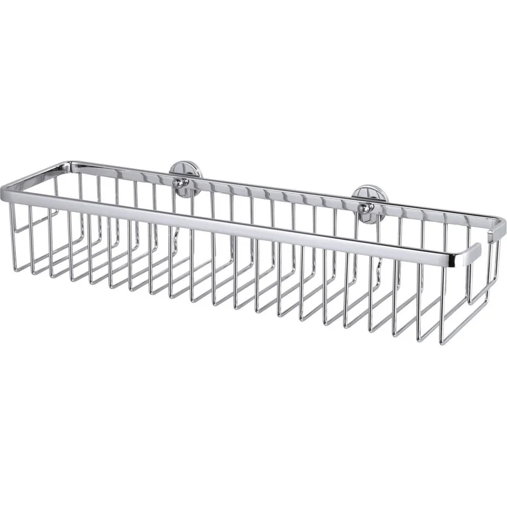 Tesa Ablagekorb Aluxx viereckig L verchromt inkl. Klebelösung – Bild 1