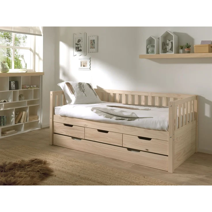 Ausziehbett Karena 211x98x86 Kojenbett Massivholz natur – Bild 4
