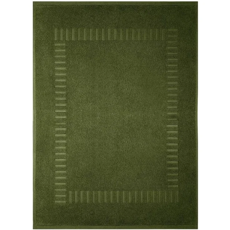 Lashuma Badematte Pure, Höhe 5 mm, schnell trocknend, Baumwolle, rechteckig, grüner Badewannen Vorleger 50x70 cm saugstark – Bild 4