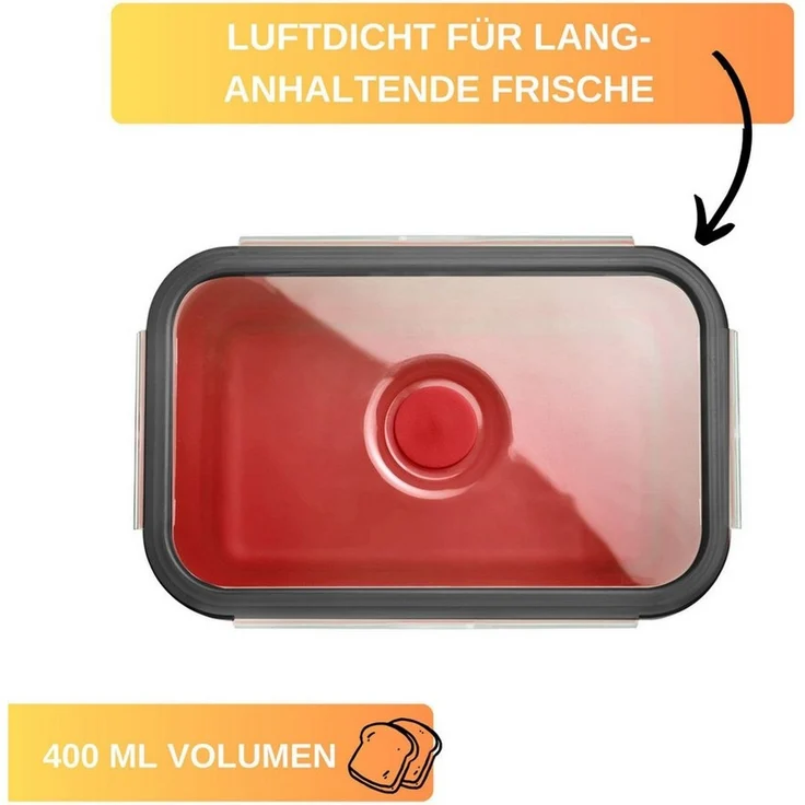 Thiru Frischhaltedose faltbar, eckig, mikrowellengeeignet, tiefkühlgeeignet, (3-tlg) – Bild 3