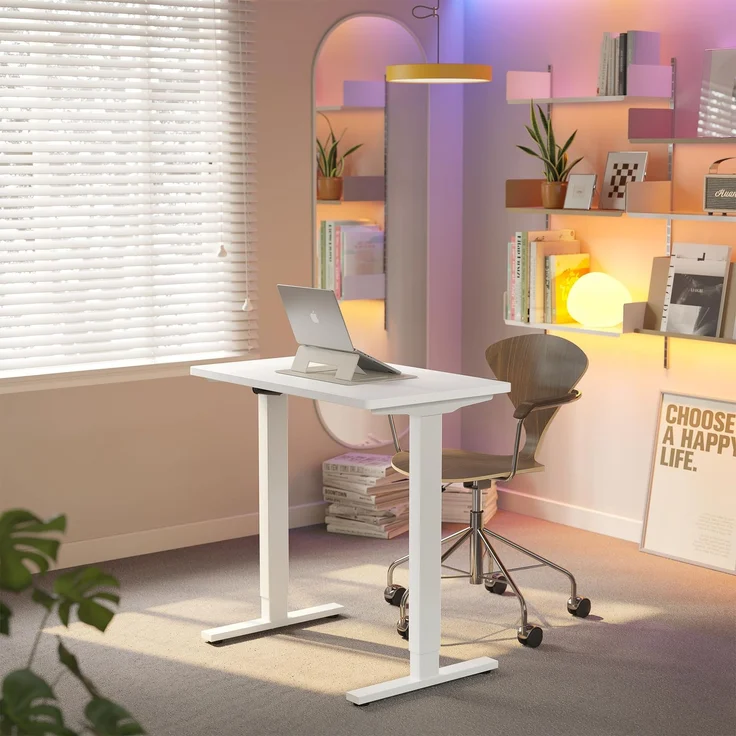 ErGear Elektrischer, höhenverstellbarer Arbeitstisch, Heim-Bürotisch mit montierter Platte, 80x48 cm, moderner Stil, ideal für Arbeit, Schreiben und Spielen – Bild 1
