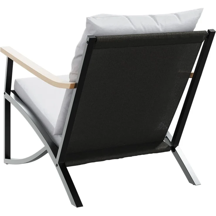 vidaXL Gartenstühle mit Kissen 2 Stk. Schwarz Stahl 4009304 – Bild 5