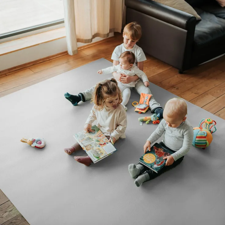 Krabbelunterlage SanoSoft XXL \"made in Germany\" - Öko-Tex 100 | 180x560 Hellgrau