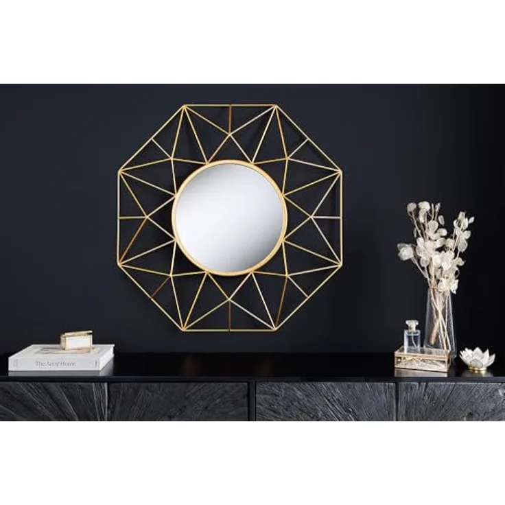 riess-ambiente Wandspiegel DIAMOND L 80cm gold · großer Spiegel aus Eisen im Retro Design (Einzelartikel, 1-St), Accessoire · Wohnzimmer · Flur · Schlafzimmer · Dekoration – Bild 3