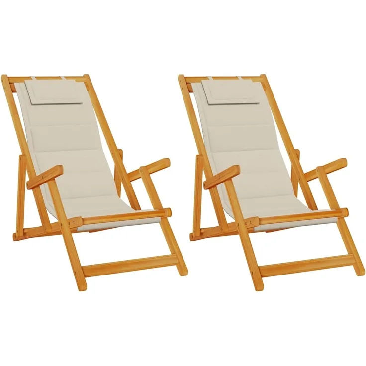 vidaXL Liegestuhl 2 pcs Braun 61.5 x 123 x 82cm Massivholz Akazie 3325144