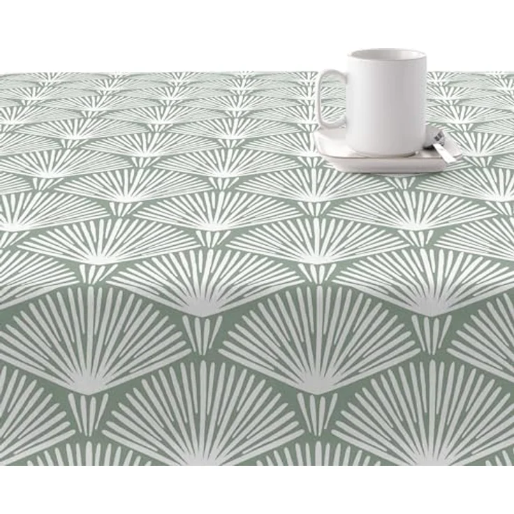 Belum Tischdecke, XL, fleckenabweisend, 100% geharzte Baumwolle, Tischdecke ohne Wachstuch, Tischdecke aus Baumwolle, wasserdicht, schmutzabweisend, flüssig, grün, 100x200 cm – Bild 3