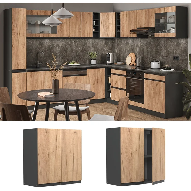 Hängeschrank R-Line Goldkraft Eiche 60 cm J-Shape Vicco – Bild 2
