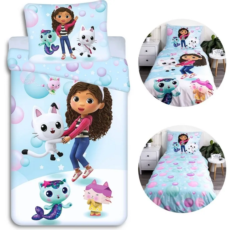 Sarcia. eu Babybettwäsche Gabby's Dollhouse Bettwäscheset mit Reißverschluss 140x200cm