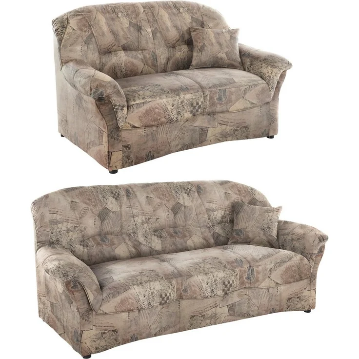 DOMO collection Polstergarnitur Bahia belastbar bis 140kg/ Sitz, mit Federkern, (Set), Microfaser MELROSE®, mocca – Bild 5