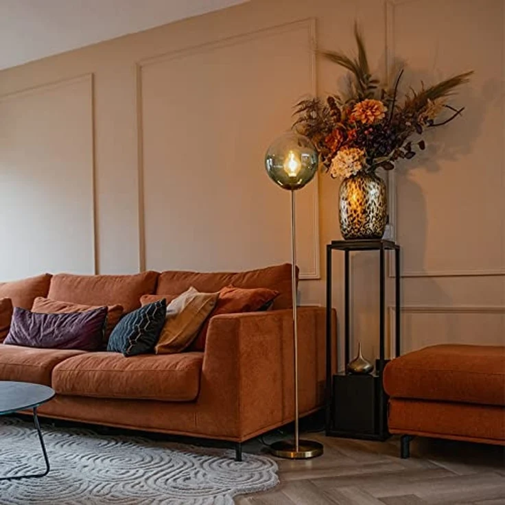 Qazqa Stehlampe Pallon, ohne Leuchtmittel, E27, Grün, Art Deco, Glas, 1-flammig – Bild 2