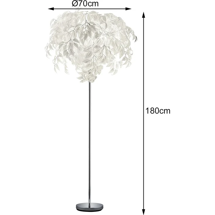 Reality Leuchten 'Leavy' Stehlampe, ohne Leuchtmittel inkl. Fußschalter, Metall / Kunststoff weiß, Höhe: 180 cm – Bild 9
