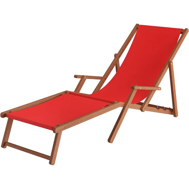 Liegestuhl XXL extra schwere Ausführung Sonnenliege Holz Deckchair Massivholz Gartenmöbel V-10-500