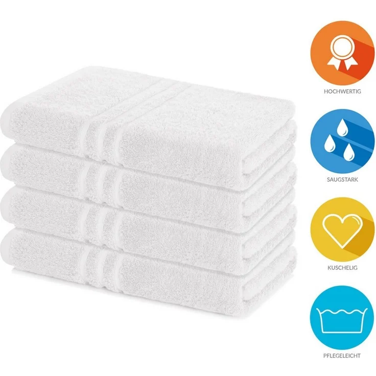 Lavea Duschtücher 4er Set Duschtuch 70 x 140 cm, Elena Frottee Handtücher, (Set, 4-St), Dusch-Handtuch, 500 g/m² Frottier, weich & saugstark, pflegeleicht – Bild 2