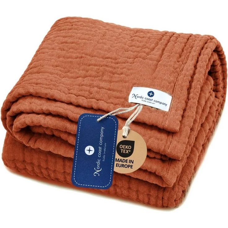 Babydecke Babydecke Musselin Kuscheldecke Puckdecke Baby & Neugeborene, Nordic Coast Company, Sommerdecke, Puck-u. Stilltuch, Einschlagdecke, Baumwolle atmungsaktiv – Bild 1