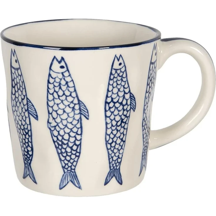 Clayre & Eef Tasse Maritime Keramik-Tasse Fisch 300 ml, robust & handlich – Bild 1