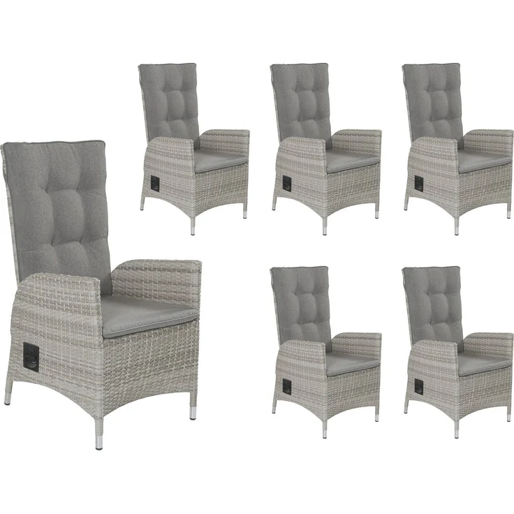 LC Garden Gartenstuhl LC Garden »Roma« Positionsstuhl Verstellsessel natur, Aluminiumgestell mit handgeflochtenem Rattan – Bild 5