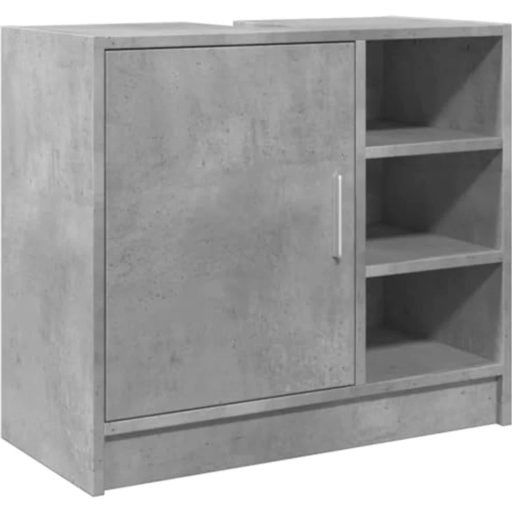 vidaXL Waschbeckenunterschrank Betongrau 63x29x55 cm Holzwerkstoff 848132 – Bild 2