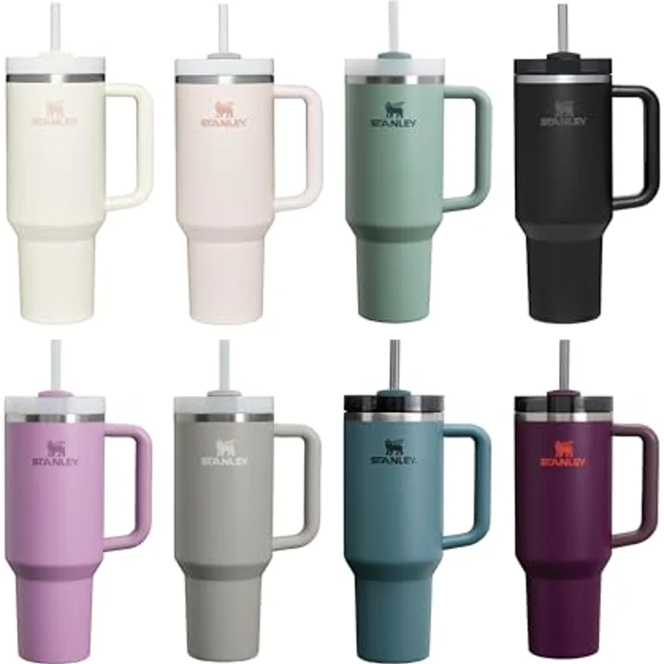 STANLEY Quencher H2.0 FlowState Trinkflasche mit Strohhalm 1.2L - Thermobecher Kühlt 11 Stunden - 48 Stunden Eisgekühlt - Spülmaschinenfest - Thermosflasche BPA Frei - Kaffeebecher To Go - Plum – Bild 11