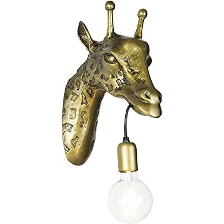 Qazqa Wandleuchte Wl-animal, ohne Leuchtmittel, E27, Gold/Messing, Landhaus, Aluminium, 1-flammig – Bild 1