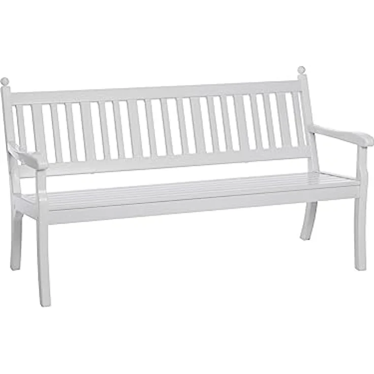 PROREGAL Gartenbank Aruba 3-Sitzer, witterungsbeständig in Weiß, HxBxT 88 x 160 x 69 cm, UV-beständiger Kunststoff, stabile Parkbank mit Rücklehne – Bild 3