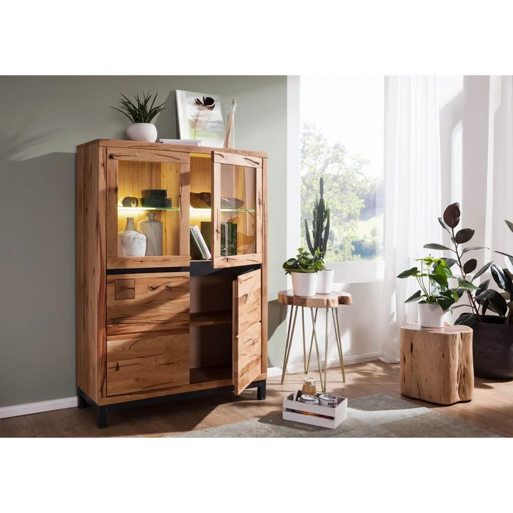 Vitrine Wildeiche 103x40x148 natur geölt VILLANDERS #102 – Bild 9