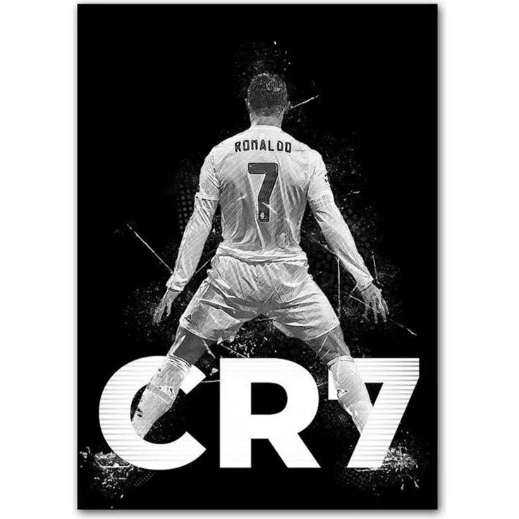 JUSTGOODMOOD Poster Fußball Christiano Ronaldo in Schwarz Weiss Farben als Deko Print ohne, 6 (1 St) – Bild 3