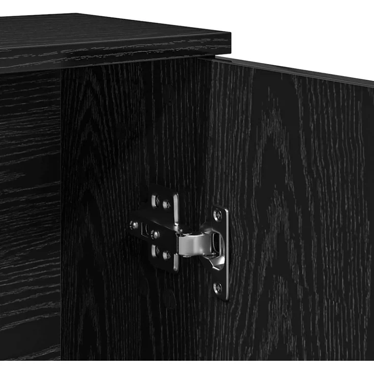 vidaXL Badezimmerschrank mit Rollenhalter Schwarz 39x22x90 cm 858525 – Bild 10