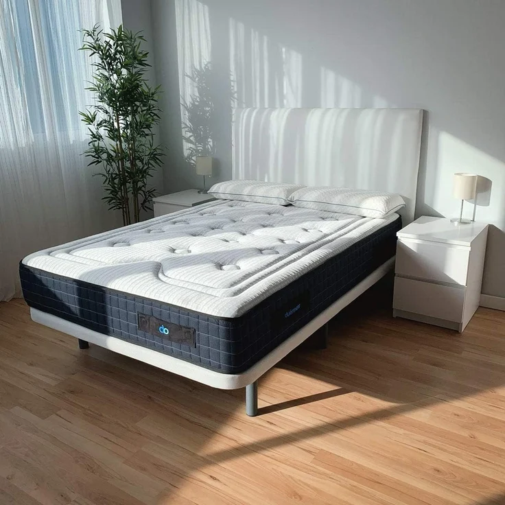 DUÉRMETE ONLINE Madeira Taschenfederkernmatratze + viskoelastische Matratze mit 7 Liegezonen, Unabhängigkeit, mittlere Härte, Viskose, 150x190 cm – Bild 2