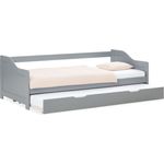 Kinderbett 90x200 cm Tagesbett Ausziehbett Jugendbett Holzbett Grau Kojenbett Gästebett Funktionsbett