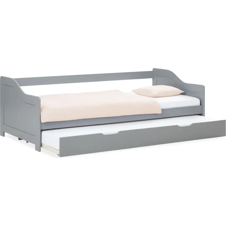 Kinderbett 90x200 cm Tagesbett Ausziehbett Jugendbett Holzbett Grau Kojenbett Gästebett Funktionsbett – Bild 1