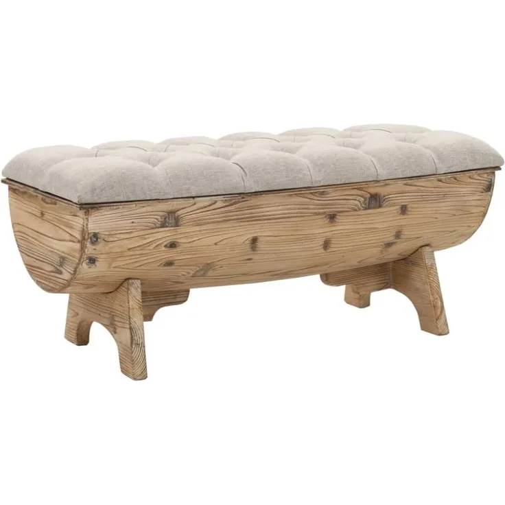 vidaXL Aufbewahrungsbank, Massivholz und Stoff, 103 x 51 x 44 cm