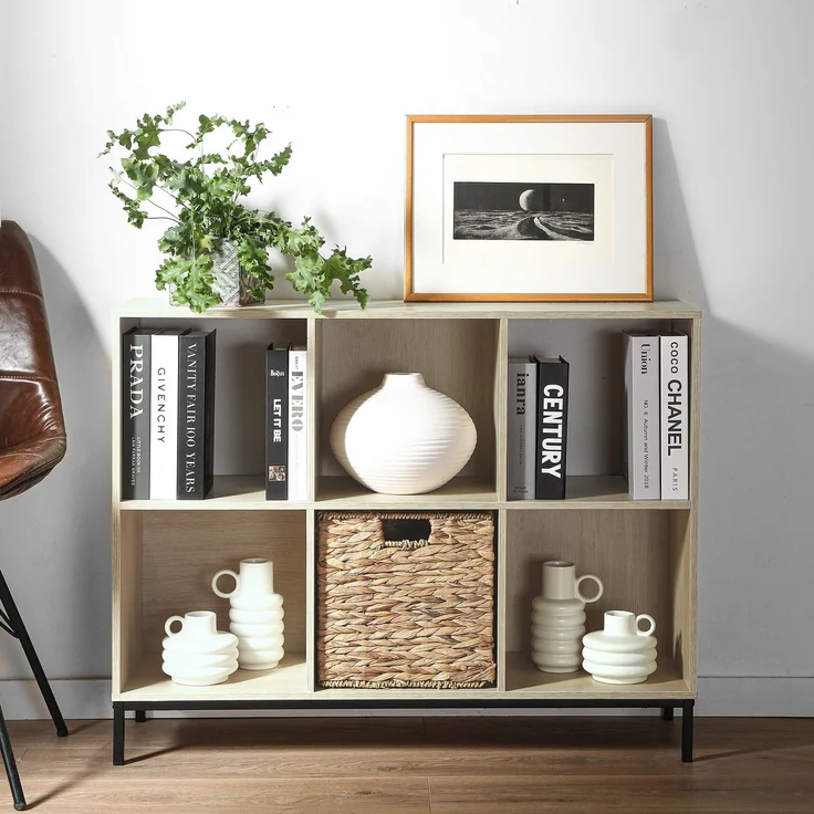 Casâme Regal mit 6 Fächern und metallbeinen - Helles Holz – Bild 2