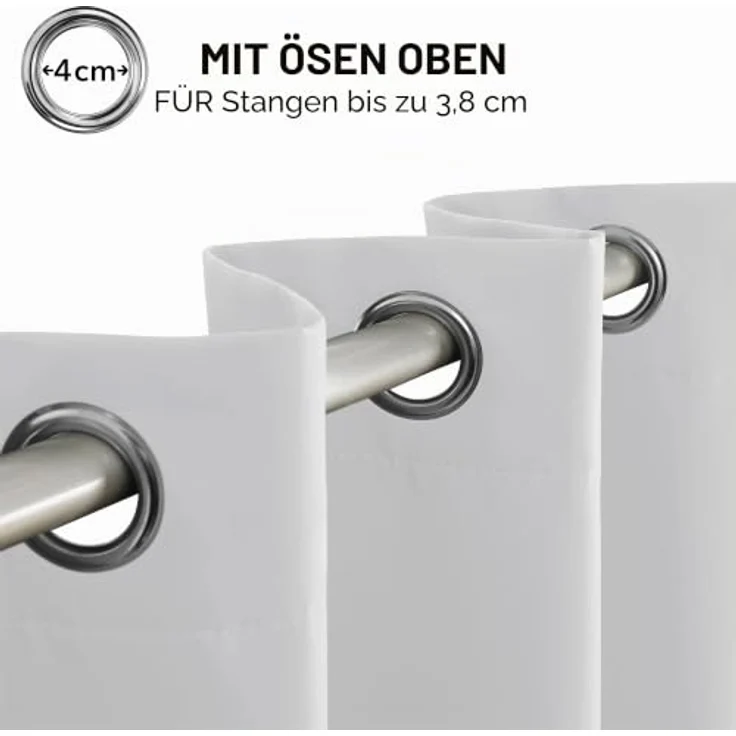 Deconovo Gardinen Blickdicht mit Ösen Thermovorhang Wohnzimmer Silber Grau | 2er Set, H270 x B140 cm, Gardinen Abdunkelnd, für Wohnzimmer Schlafzimmer Guten Schlaf, Kälteschutz, Sichtschutz, UV-Schutz – Bild 8