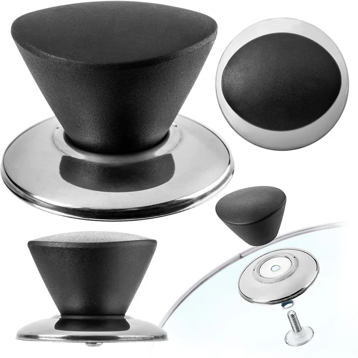 KADAX Deckelgriffknopf, Knöpfe für Topfdeckel, Topf, Bratpfanne, Schwarz – Bild 1