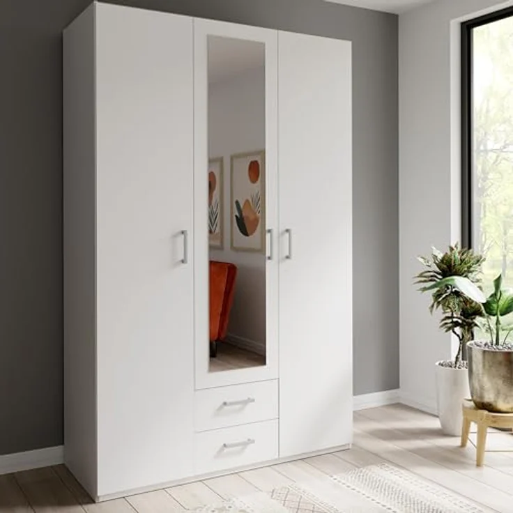 FORTE Drehtürenschrank Drehtürenschrank, Spiegel, Stauraum, 2 Schubladen – Bild 2