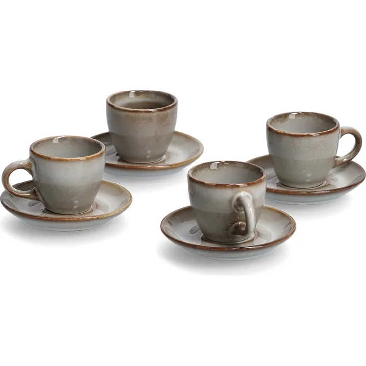 ZELLER 26509 Espresso-Set TAUPE, 8-tlg, Keramik