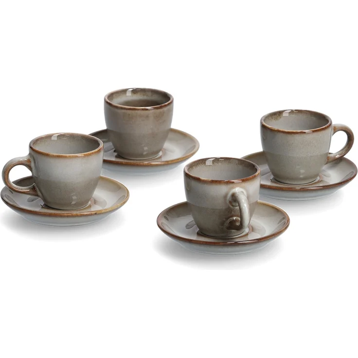 ZELLER 26509 Espresso-Set TAUPE, 8-tlg, Keramik – Bild 1