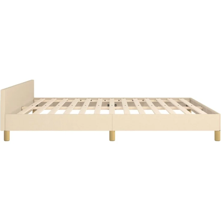 Doppelbett, Bettgestell Modernen ohne Matratze Creme 160x200 cm Stoff d1990e – Bild 7