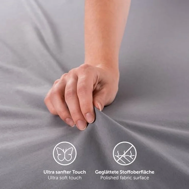Blumtal® Premium Spannbettlaken 140x200 cm Jersey Boxspringbetten im 2er Set - Oeko-TEX zertifiziertes Bettlaken 140x200 cm Baumwolle 100% - Spannbetttuch 140x200 Boxspringbetten - Bettlaken - Hellblau – Bild 5