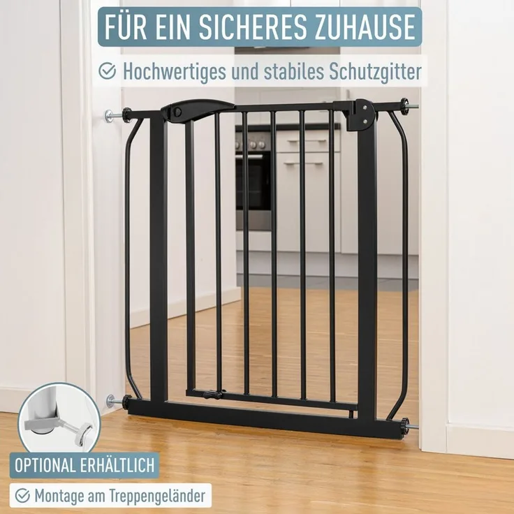 ib style Türschutzgitter Berrin, Ohne Bohren, Sicherheitsgitter für Türen und Treppen, Zum Klemmen