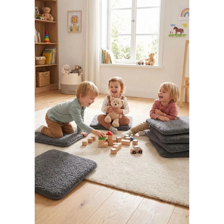 Sitzkissen aus Merinowolle 40x40 cm Anthrazit – Bild 2