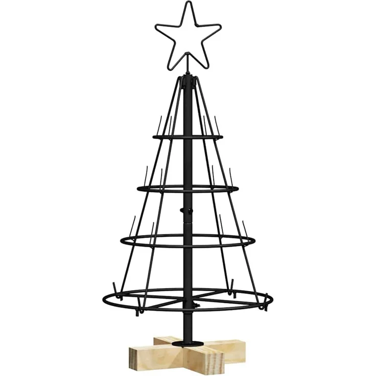 vidaXL Metall-Weihnachtsbaum mit Ständer KUOPIO 60 cm Stahl Schwarz 42019157 – Bild 2