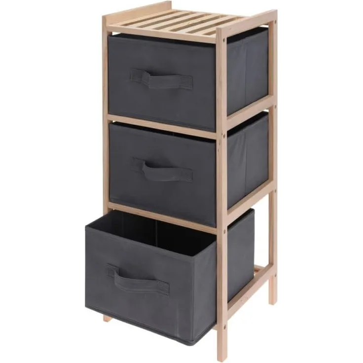 Klappbares Regal mit Textilboxen, 65 cm