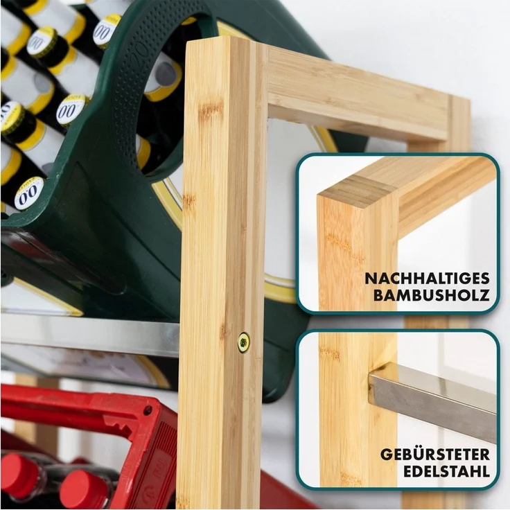 Karat Standregal Getränkekistenregal Bambus Flash, Vielseitiges Lagersystem, In 2 Größen erhältlich – Bild 2