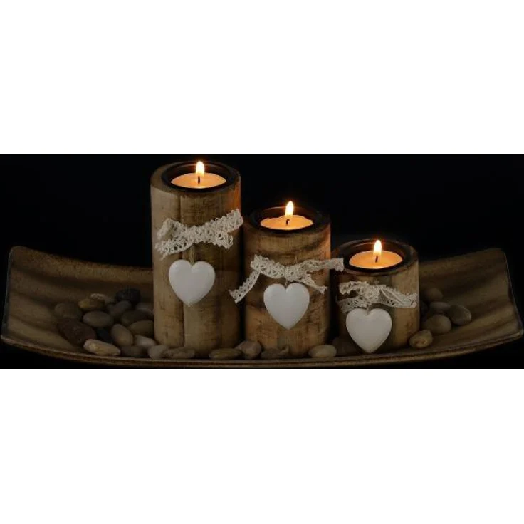 3 Herz Teelichthalter mit Tablett 10041575 – Bild 6