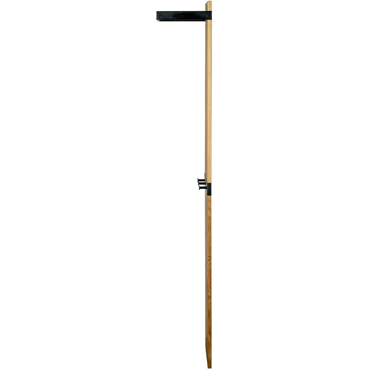 Haku Wandgarderobe aus Eiche Massivholz mit schwarzem Metallrahmen, 7 Haken und Kleiderstange, 35x25x175 cm – Bild 8