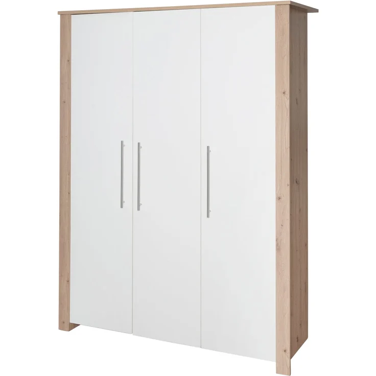 roba Kleiderschrank 'Malo' - 3-türig - HxBxT: 190 x 118 x 52 cm - Softclose-Technik - Weiß / Natur – Bild 1