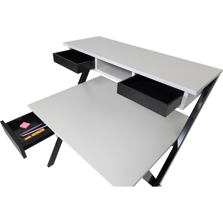 Homeoffice Schreibtisch X-Home grau Dekor – Bild 4