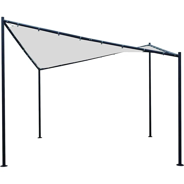 Sonnensegel Pavillon ORLANDO 3,5x3,5 Meter mit Plane PVC-bechichtet weiss
